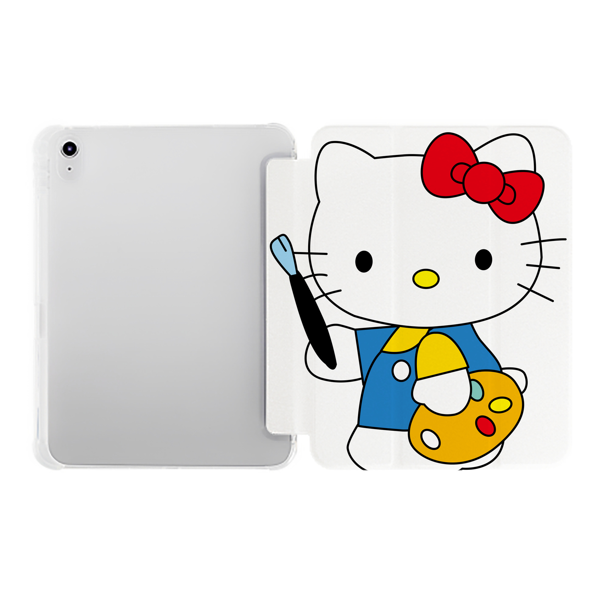（画像用） Hello Kitty ハローキティ IPad ケース ペン収納付き 三つ折りスタンド PUレザー×シリコン 対応機種9.5/10.5/10.9インチ
